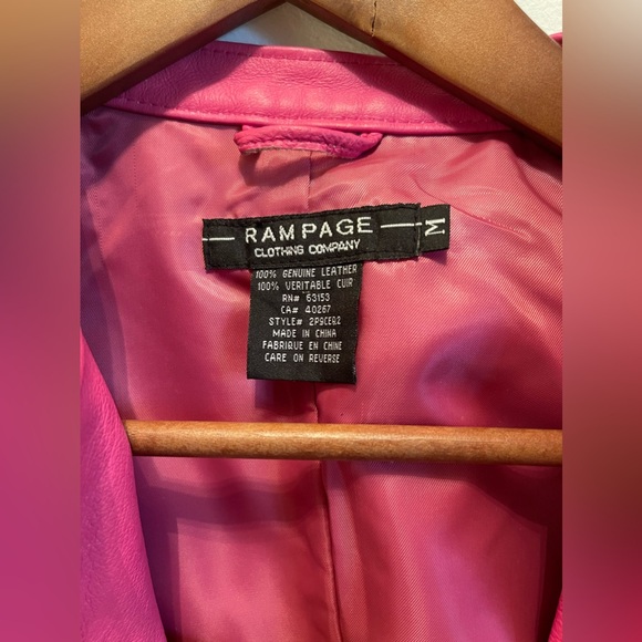 Women's Pink Leather Motorcycle Jacket. NWOT. Size M - Picture 3 of 7